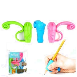 Firesara Pencil Grips, Original Pencil Gripper Monkey Design Posture Correction for Kids Preschoolers Children Adults Special Needs Handwriting Aid for Lefties or Righties (3PCS)