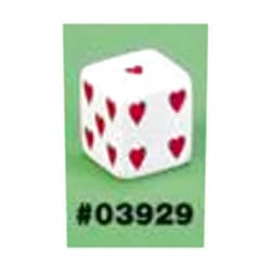 Koplow Games White Sweetheart Dice with Red Hearts D6 25mm (1in) Pack of 2 Koplow Games