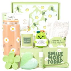 Suhctuptx Gift Baskets for Women, 11pcs Unique Happy Birthday Gifts for Women, Best Inspirational Get Well Christmas Ideas Box w/ Daisy Cup Her Teen Girl Sister Friend Friendship Mom - BRIGHTEN UP HER DAY!