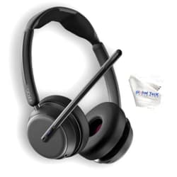 Global Teck Worldwide EPOS Impact 1060T ANC Stereo Bluetooth Headset (Teams Version) Bundled with Global Teck Gold Support Plan and Microfiber Cloth - for Conferencing, Distance Learning, Remote Work, School, Streaming