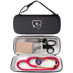 ProCase Stethoscope Case for 3M Littmann Classic III, Lightweight II S.E, MDF Acoustica Stethoscope, Cardiology IV Stethoscope, Hard Travel Carrying Case for Nurse -Black