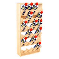 jxgzyy 6 Tier 24 Can Spray Paint or Lube Can Wall Mount Storage Holder Rack Lube Holder Organization Storage Rack Wood Shelf Case Organizer, 14.2