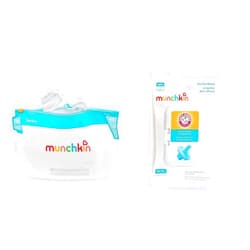 Munchkin® Sterilize™ Microwave Bottle Steam Sterilizer Bags, 30 Uses per Bag, 6 Pack & Arm & Hammer Pacifier Wipes - Safely Cleans Baby and Toddler Essentials, 1 Pack, 36 Wipes