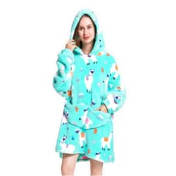 Deserthome Wearable Blanket Hoodie Oversized Hooded Blanket for Adult Women Super Soft Comfortable Warm Flannel Alpaca