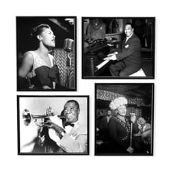 YUMKNOW Black History Wall Art Decor - African American Jazz Musicians Pictures - Louis Armstrong Billie Holiday Ella Fitzgerald Duke Ellington - Vintage Famous Jazz Music Poster Print - Gifts Music Classroom
