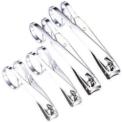Mudder 4 Pack EZ Grip Nail Clipper Set EZ Grip Nail Clipper Edge Fingernail and Toenail Clipper Cutters Set Sharp Stainless Steel Blade Toenail Clippers Long Handle for Men Women