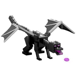 Mattel Minecraft Dragon’s Breath Ender Dragon Action Figure with 10 Discs, Giant Toy with 21.6-inch Length, 20-inch Wingspan with Moving Wings & Launcher