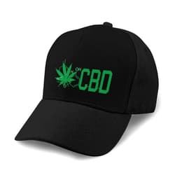 HUYANSHENGfamao CBD Cannabidiol Marijuana Leaf Unisex Adult Hats Classic Baseball Caps Peaked Cap Black