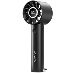 Gaiatop Portable Mini Fan, 3 Speed Handheld Fans with Power Display Flashlight, USB Rechargeable Battery, Lightweight Personal Cooling for Women Men Indoor Outdoor Travel Black