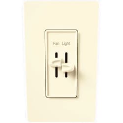 Lutron Skylark 3-Speed Combination Fan and Light Control, 1.5 Amp, Single-Pole, S2-LFSQH-WH, Almond