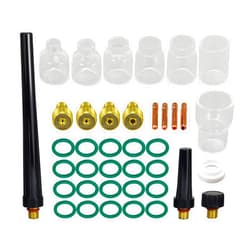 RIVERWELD TIG Gas Lens Collet Bodies 13N 45V Series Quartz Nozzle Clear Glass Cups 10# 5/8
