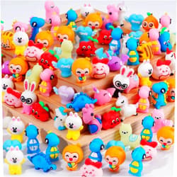 Kolewo4ever 100 Pieces Cartoon Pencil Toppers Animal Pencil Toppers Silicone Pencil Top Dinosaur Unicorn Pencil Caps for Kids School Classroom Supplies Party Favors