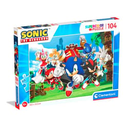 Clementoni - 27159 - Supercolor Puzzle Sonic - 104 Pieces - Jigsaw Puzzle for Kids Age 6 - Made in Italy