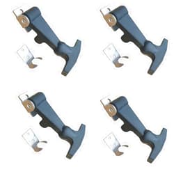 AlphaCraft 4 PCS Small Stainless Steel Elastic Hood Catch Flexible T-Handle Hasp Rubber Draw Latches with Brackets for Tool Box Vehicle Engine Hood ATV RV Boat
