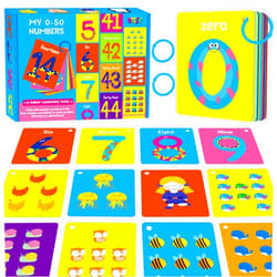 SpriteGru 51 PCS Number Flashcards, 0-50 Double Sided Printed Cards with 2 Reclosable Rings, Learn Numbers, Learn to Count-Fun Learning and Educational Flashcards Learning Tool for Kids, Preschoolers, Toddlers