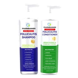 PHARMBANNER Anti-Fungal Shampoo and Conditioner Set – Tea Tree & Argan Oil for Folliculitis, Seborrheic Dermatitis, Scalp Psoriasis – Relieves Itchy, Flaky, Dry Scalp – Sulfate & Paraben Free