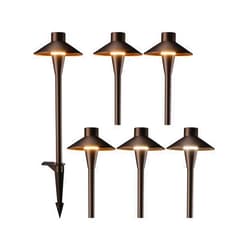 LEONLITE Update 5CCT Low Voltage Pathway Lights, 12-24V LED Landscape Path Light, 1800/2700/3000/4000/5000K, CRI90, IP65 Waterproof Landscape Lighting, Aluminum Housing, Oil Rubbed Bronze, Pack of 6