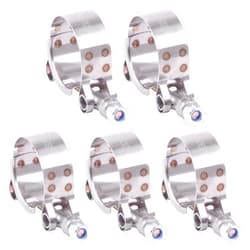 Hilitchi 5Pcs Stainless Steel T-Bolt Clamps with Rounded Band Edges Heavy Duty Turbo Intake Intercooler Clamp (32-37MM) for 1 Inch