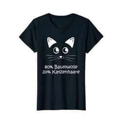 Lustige Kätzchen Sprüche Schlaf Oberteil Geschenk Womens Women's cotton cat hair - traces of cat - sayings T-Shirt