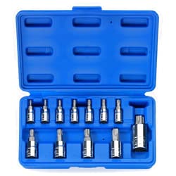 Neiko 10085A Tamperproof Torx Plus Bit Socket Set | 12 Piece | 8 IPR - 60 IPR | 5 Point Star | Cr-V and S2 Steel | High Impact ABS Blow Molded Case