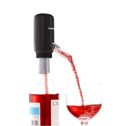 Ivation Wine Aerator & Dispenser with Flexible Tube | Electric Battery-Operated Universal Wine Bottle Spout with Automatic Button Dispenser, Aeration Control, Integrated LED Light & Removable Rod