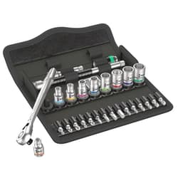 Wera 8100 SA 11 Metal Ratchet Set Imperial 1/4 28 pc Switch