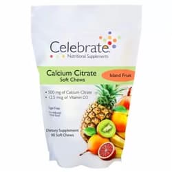 Celebrate Bariatric Supplements Celebrate Vitamins Calcium Citrate Soft Chews - 500 mg - Island Fruit - 90 Count