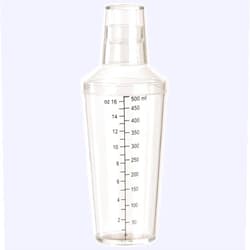 Winco Coctail Shaker Bottle Bar 16oz Plastic Clear