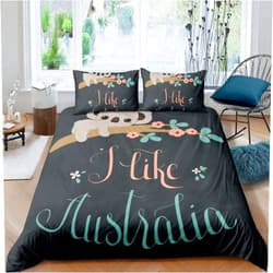 JTBDWOSK AWDDDER Girl Duvet Cover Set 3 Pieces Single Koala Animal Black Pink Blue Alphabet - Soft Brushed Microfibre 1 Quilt Cover with 2 Pillowcase - Luxury and Durable Comforter Cover Set - Comfortprinted Ouo-♥：006 Single size ：135x200 cm