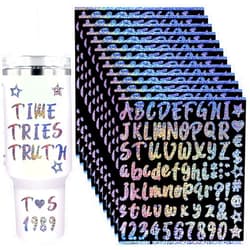 XIHIRCD 12 Sheets Vinyl Letters Stickers for Stanley Cups, 1 Inch Waterproof Capital Alphabet Decals Adhesive Letter & Number Name Stickers for Water Bottles Tumblers Holiday Party Crafts Decoration