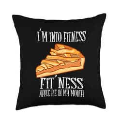 FRESAN Baking Apple Pie Lover Thanksgiving Food Fit' Ness Mouth Apple Pie Throw Pillow, 18x18, Multicolor