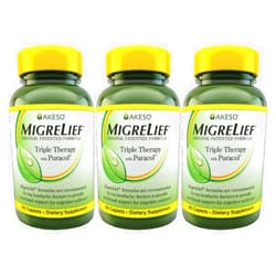 MigreLief Original Formula Triple Therapy with Puracol, 60 Count (Pack of 3)