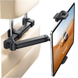 Lamicall Car Headrest Tablet Holder - [Foldable Clip] [Lockable] Tablet Mount for Car Backseat, Car Accessories for Kids, for iPad Pro, Air, Mini, Galaxy Tab, Fire HD, 5.4-13