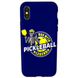 Cool Skeleton Pickleball & Legendary Game Masters Man Myth Pickleball Legend Skeleton Design for Men Who Play Case for iPhone X/XS