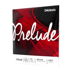D'Addario Prelude Violin String Set, 4/4 Scale, Light Tension – J810 4/4L - Solid Steel Core, Warm Tone, Economical and Durable – Educator’s Choice for Student Strings – 1 Set