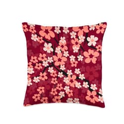 Sakura Pink Flower Cherry Blossom Japan Gift Beautiful Sakura Flower Japanese Cherry Blossom Throw Pillow, 16x16, Multicolor