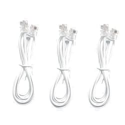 Seefeful Telephone landline Extension Cord Cable, with Standard RJ-11 6P4C Plug (3Pack / 6.6 FT)
