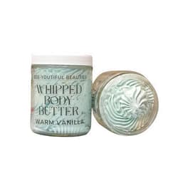 Bee-Youtiful Beauties Whipped Shea + Beeswax Body Butter | Hydrating Moisturizer with Shea Butter, Mango Butter Cocoa Butter, & Beeswax for Nourishing Body Care - 4oz - Warm Vanilla