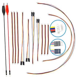 Minidodoca Minidodca I2C Qwiic Cable Kit Stemma QT Wire for SparkFun Development Boards Sensor Board Breakout Breadboard 4 Pin Sh1.0 Connector+2Pcs Alligator Clip Test Leads