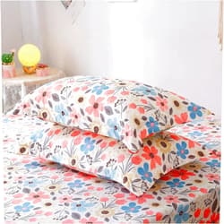 KEPOHK 2PCS Cotton Pillowcase Cover Washed Rectangle Pillow Cover Easy to Wash Multicolor 2PCPillowcase Huamanlou