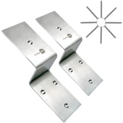 KOOL 360 Heavy Duty Stainless Steel 2x4 Door Barricade Brackets| 1 Pair with Screws| Drop Open Bar Holder for 2 by 4 Lumber| U Bracket 2.5” Wide| Security Bracket as Door Reinforcement Jammer Stopper Nightlock