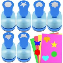 ECOHU Set 6 Craft Hole Punch 1-inch, Craft Punchers - Heart, Circle, Star, Butterfly, Maple Leaf, Flower Paper Punch Sets for Crafting & DIY Projects. (Set 6)