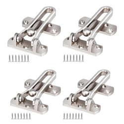 KOVOSCH 4 Pack Swing Bar Lock Satin Nickel, Heavy Duty Door Lock Security, Sturdy Swing Bar Door Guard for Front Doors, Zinc Alloy