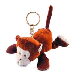 Puzzled Monkey Stuffed Animal Keychain Toy - Cute Monkey Backpack Charm, Mini Plush Key Chain, Adorable Stuffed Animal Bag Accessory, Soft Collectible Plush Keychains for Kids and Adults - 4 Inches