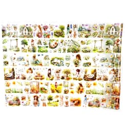 AuriicLeaf Camping PET Tapes Set, 6 Rolls of Nature Ephemera for Junk Journaling, Scrapbooking, Crafting, DIY Projects, Diaries, and Art Supplies