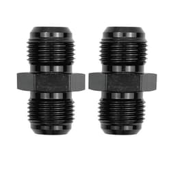 Mogankey 10AN Male to 10AN Male Flare Union Coupler Straight Fuel Hose Fitting Coupling Aluminum Black 2PCS (10AN to 10AN)