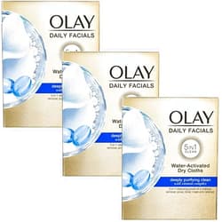 Olay Daily Facial Cleansing Cloths for a Deeply Purifying Clean, Makeup Remover, 33 Count (Pack of 3)