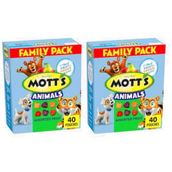 Mott's Fruit Flavored Snacks, Animals Assorted Fruit, Gluten Free, 40 ct (Pack of 2)
