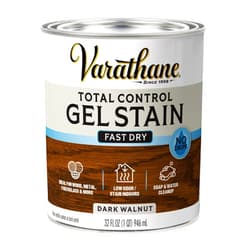 Varathane Total Control Gel Stain | Low Odor Water-Based Formula | Thick Gel Formula for Vertical Surfaces | Ideal for Wood, Metal & Fiberglass | Quart | Dark Walnut