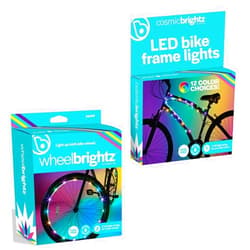 Brightz LED Bike Lights Bundle – Includes WheelBrightz LED Bike Wheel Lights, 2-Pack, and CosmicBrightz LED Frame Rope Light – Vibrant, Easy to cInstall, Weather-Resistant, Perfect for Kids & Adults